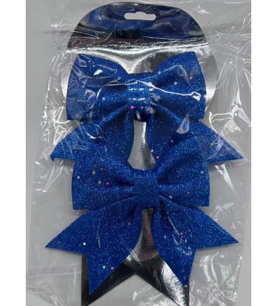 KPL 2SZT KOKARDA ŚWIĄTECZNA 15CM NIEBIESKA 25KC819