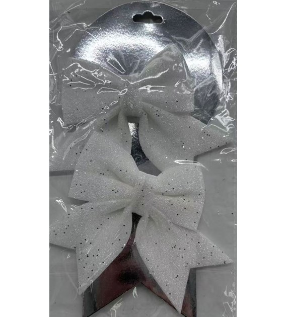 KPL 2SZT KOKARDA ŚWIĄTECZNA 15CM BIAŁA 25KC819