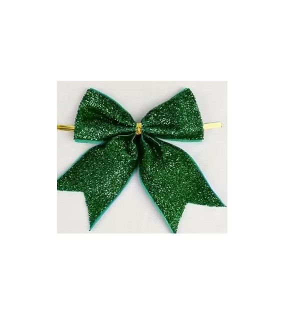 KPL 2SZT KOKARDA ŚWIĄTECZNA 15CM ZIELONA 25KC819