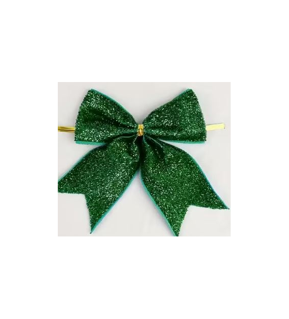 KPL 2SZT KOKARDA ŚWIĄTECZNA 15CM ZIELONA 25KC819
