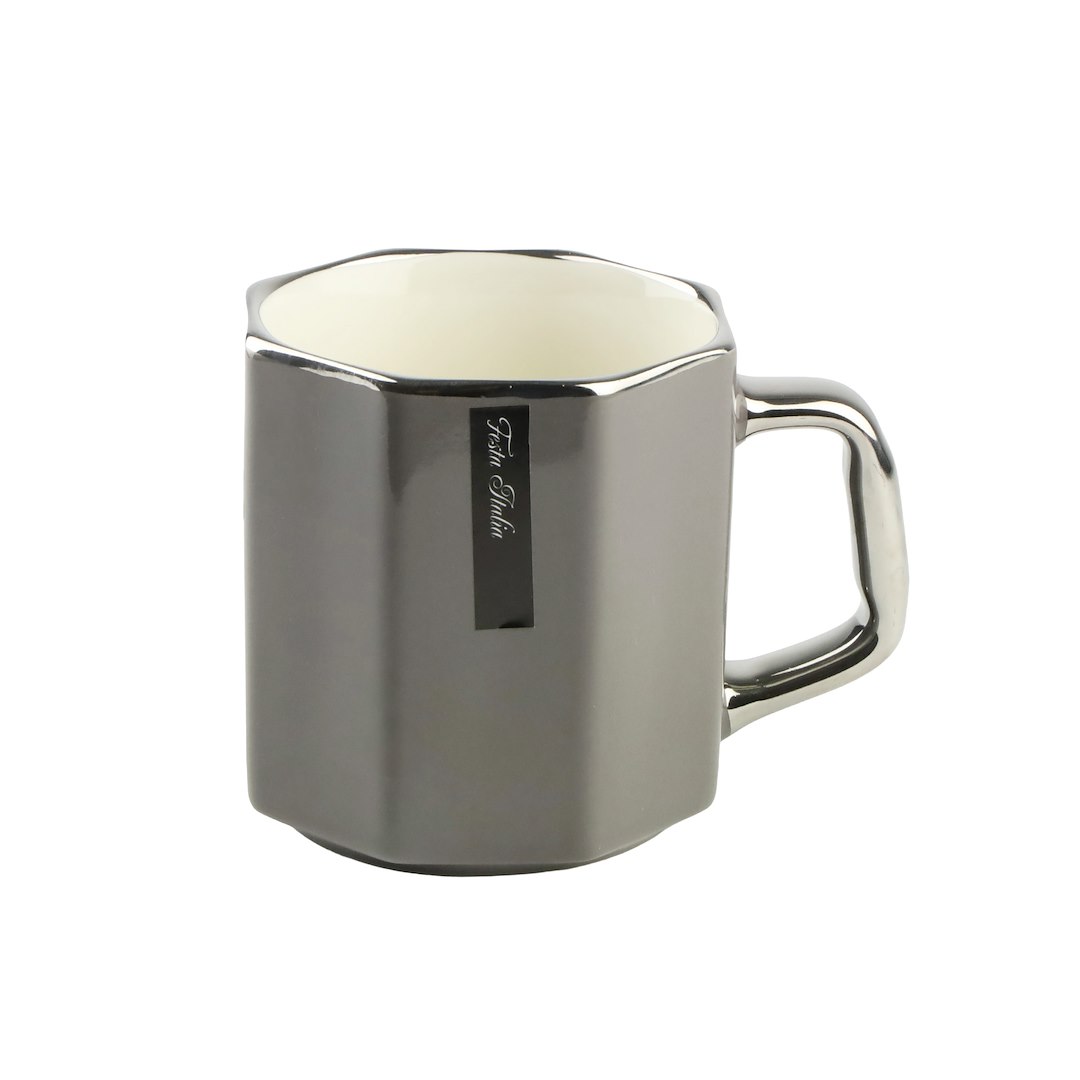 KUBEK PORCELANOWY 370ML CIEMNY SZARY N231313CSZ