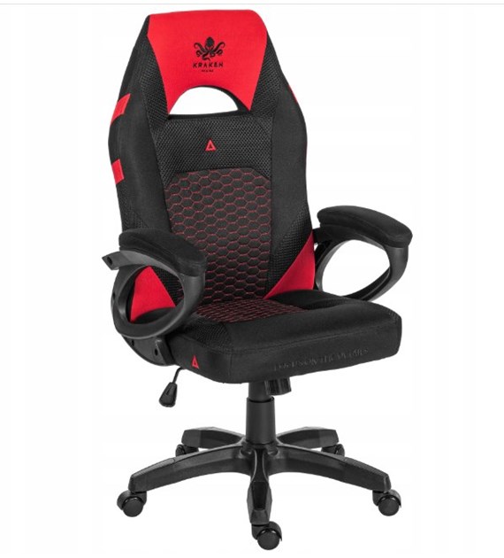 FOTEL GRACZA VESPER CZERWONY5623