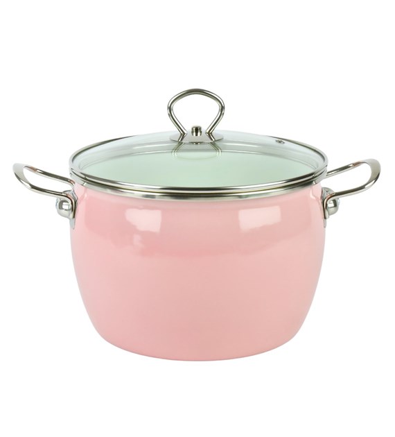 GARNEK EMALIOWANY RÓŻOWY MARYNA 22CM 5,5L TT-QX22