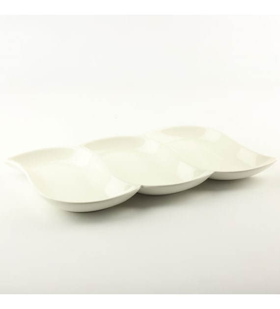 PÓŁMISEK PORCELANOWY TRÓJDZIELNY 38X18CM ZD9986