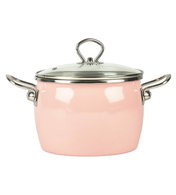GARNEK EMALIOWANY RÓŻOWY MARYNA 18CM 3L TT-QX18