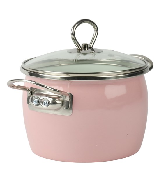 GARNEK EMALIOWANY RÓŻOWY MARYNA 16CM 2,3L TT-QX16