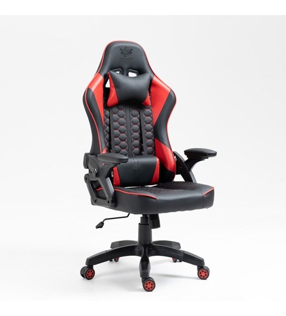 FOTEL GRACZA KRAKEN FEYTON CZERWONY SKÓRA 5926