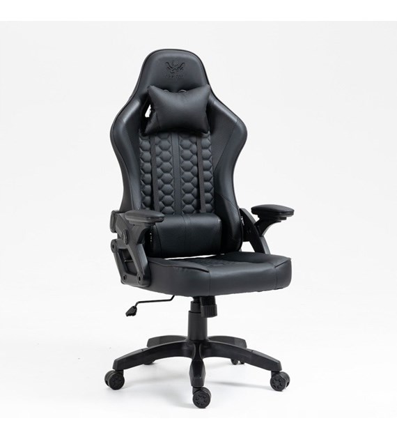 FOTEL GRACZA KRAKEN FEYTON CZARNY SKÓRA 5926