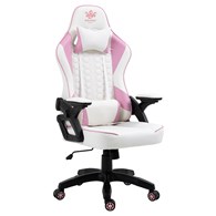 FOTEL GRACZA KRAKEN FEYTON RÓŻOWY SKÓRA 5926