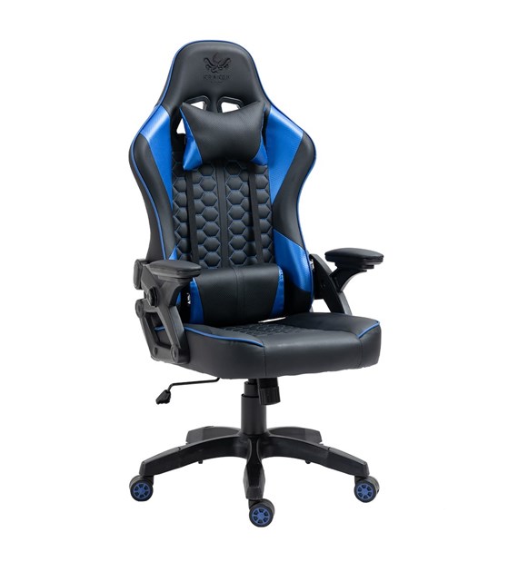 FOTEL GRACZA KRAKEN FEYTON NIEBIESKI SKÓRA 5926