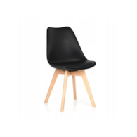 KRZESŁO Z PODUSZKĄ CZARNE P-207