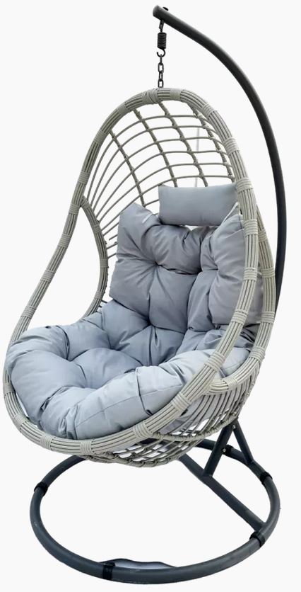 FOTEL WISZĄCY OGRODOWY SR8001 XXL POPIELATY/SZARY