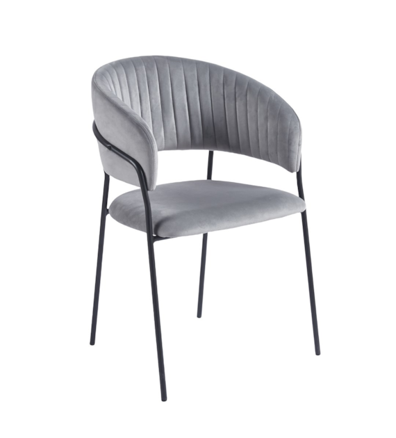 KRZESŁO TAPICEROWANE SZARY/CZARNY BELLA EDC251