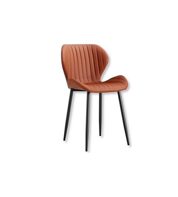 KRZESŁO TAPICEROWANE  DIANA SKÓRA/BRĄZ DC-608-2