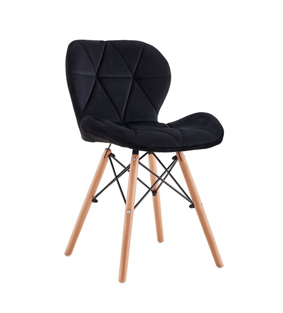 KRZESŁO WELUROWE PINA CZARNE 207