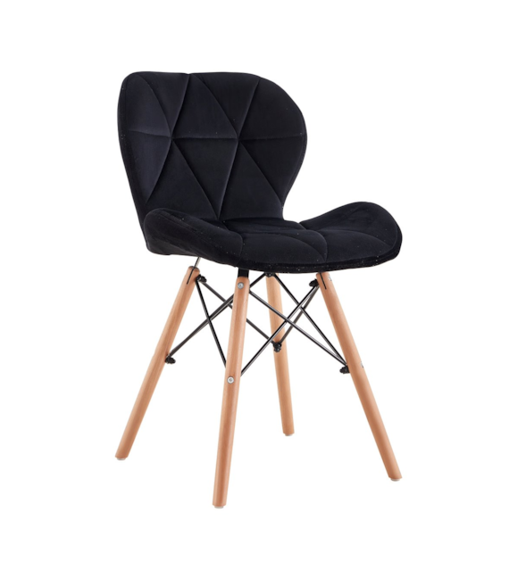 KRZESŁO WELUROWE PINA CZARNE 207