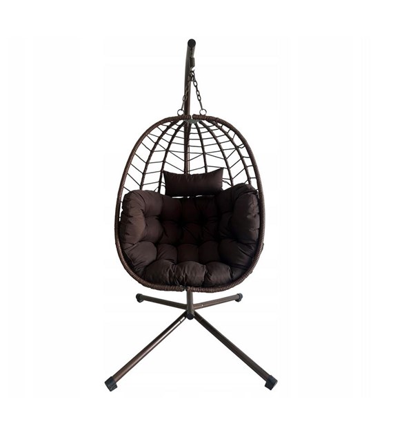 FOTEL OGRODOWY SKŁADANY CZEKOLADOWY BRĄZ TY2023326