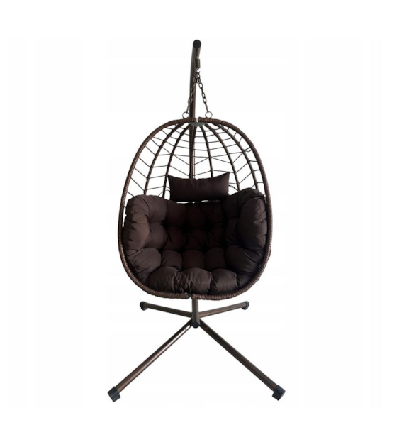 FOTEL OGRODOWY SKŁADANY CZEKOLADOWY BRĄZ TY2023326