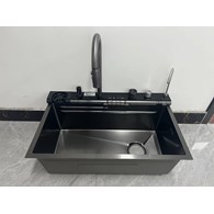 ZLEW JEDNOKOM.BLACK  Z WODOSPADOWĄ BAT.  LS7545FB7