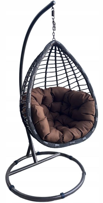 FOTEL WISZĄCY OGRODOWY XL CZEKOL. BRĄZ SR8006