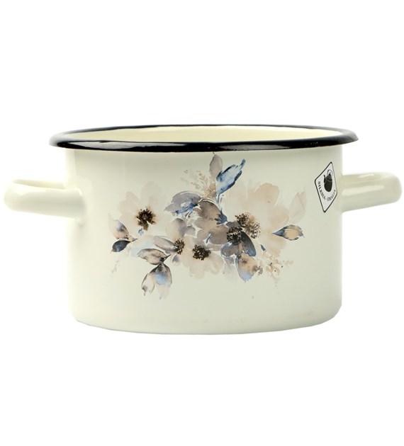 GARNEK EMAL ZDOBIONY  2L  JAŚMIN  16CM B/P VK-1610