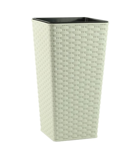 DONICZKA RATTAN WYSOKA BIAŁA 16X16X30CM VK115039