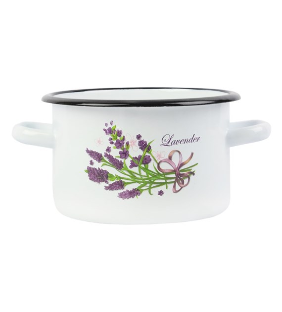 GARNEK EMAL ZDOBIONY  2L LAWENDA 16CM B/P VK-1610