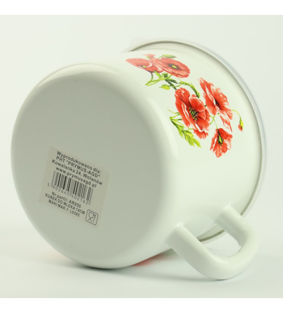 KUBEK EMALIOWANY KOTEK KRZYŚ 9CM 500ML VK-0104