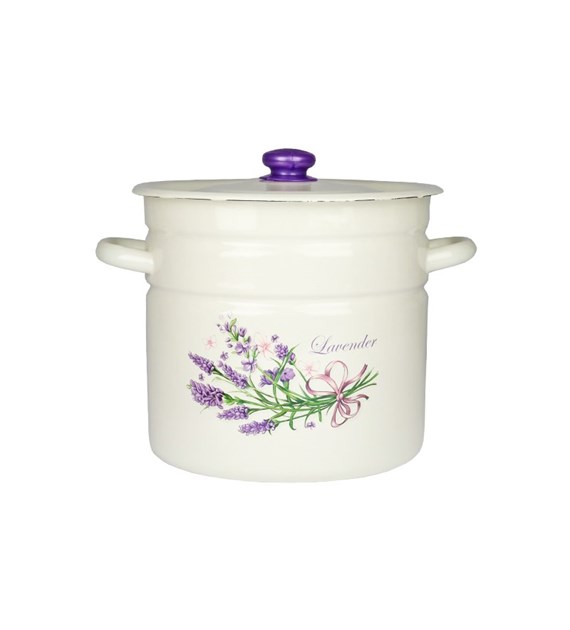 GARNEK EMALIA ZDOB LAWENDA 12L 26CM Z/P VK-1624