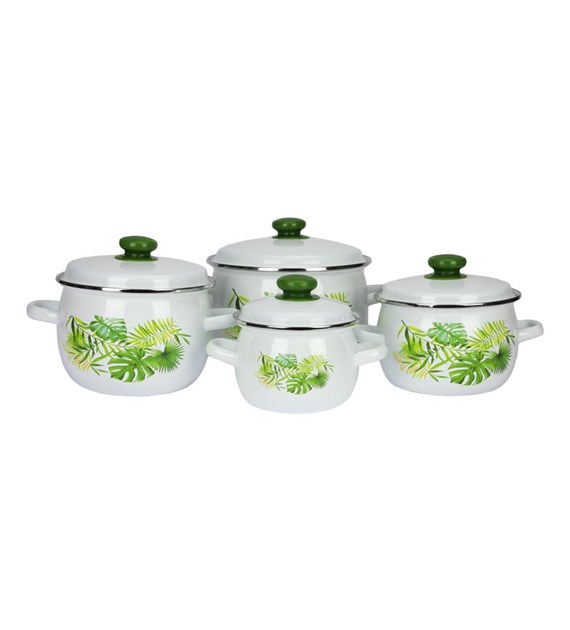 KOMPLET 8CZ. GARNKÓW EMALIOWANYCH MONSTERA VK-929