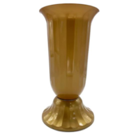 WAZON FLORA Z PODSTAWKĄ 29CM ZŁOTO/BRĄZ VK