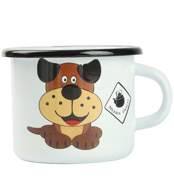 KUBEK EMALIOWANY PIESEK PIOTRUŚ 9CM  500ML VK-0104