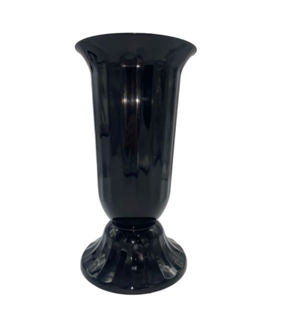 WAZON FLORA Z PODSTAWKĄ 38CM CZARNY VK