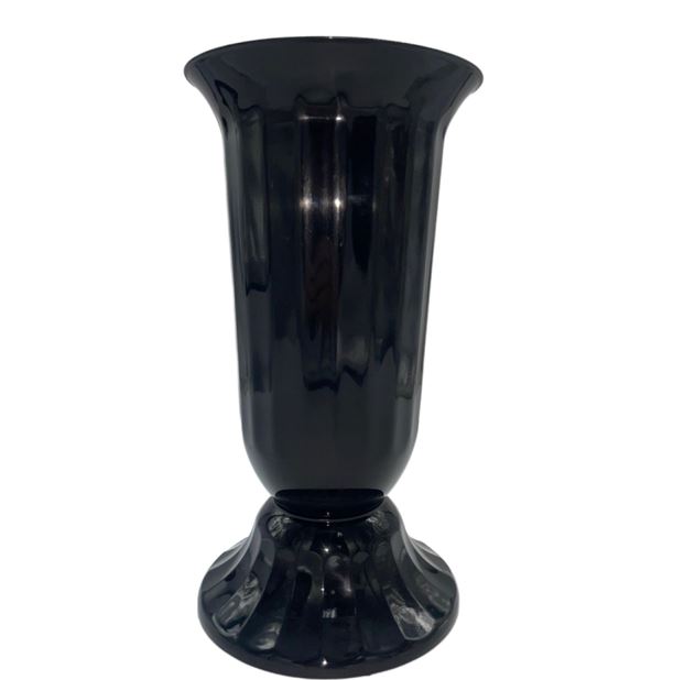WAZON FLORA Z PODSTAWKĄ 38CM CZARNY VK