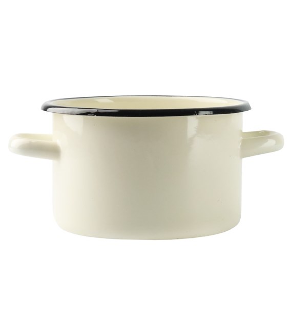 GARNEK EMALIOWANY GŁADKI BEŻ B/P 2L 16CM  VK-1610