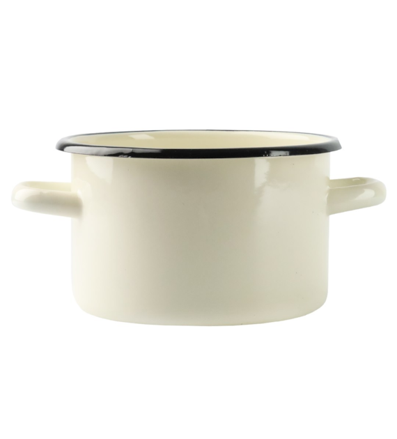 GARNEK EMALIOWANY GŁADKI BEŻ B/P 2L 16CM  VK-1610