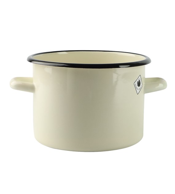 GARNEK EMALIOWANY GŁADKI BEŻ B/P 3L 18CM  VK-1612