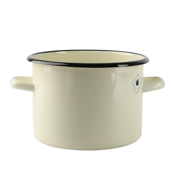 GARNEK EMALIOWANY GŁADKI BEŻ B/P 3L 18CM  VK-1612