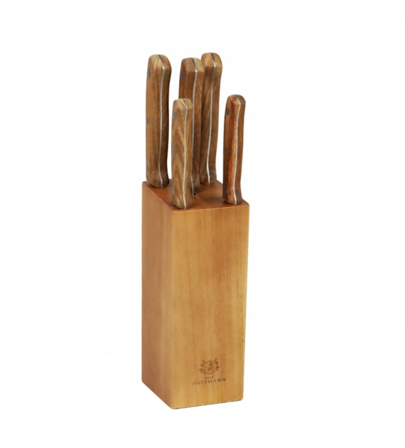 KPL.NOŻY 5SZT Z DREWNIANĄ RĄCZKĄ 2658