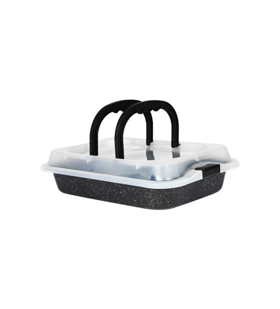 BLACHA Z POKRYWĄ 36,5X24,5X5,5CM CZARNA YL-H03 ***