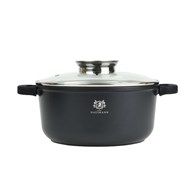 GARNEK GRANITOWY OKRĄGŁY 4,5L 24X11,5CM KH2 RUBIN