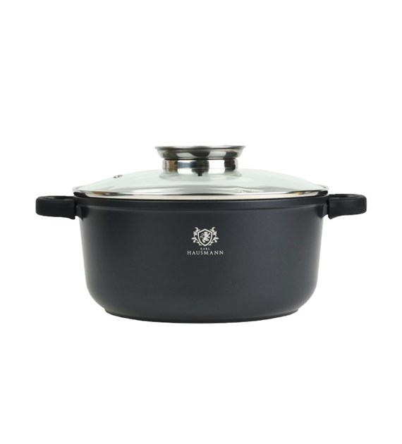 GARNEK GRANITOWY OKRĄGŁY 4,5L 24X11,5CM KH2 RUBIN