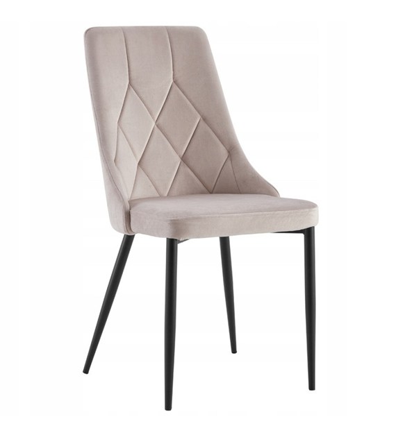 KRZESŁO TAPICEROWANE  RETRO BEŻOWE  C-849