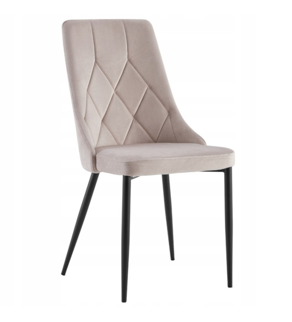 KRZESŁO TAPICEROWANE  RETRO BEŻOWE  C-849