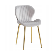 KRZESŁO TAPICEROWANE  DIANA JASNO SZARE ZŁOTE DC-6