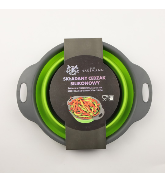 SKŁADANY CEDZAK SILIKONOWY 24,5CM OKRĄGŁY KHT22