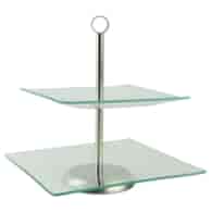 PATERA SZKLANA 2 POZIOM. KWADRAT 21-25CM SAVONA