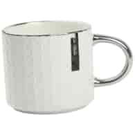 KUBEK PORCELANOWY 470ML SREBRNY/BIAŁY PL24005B