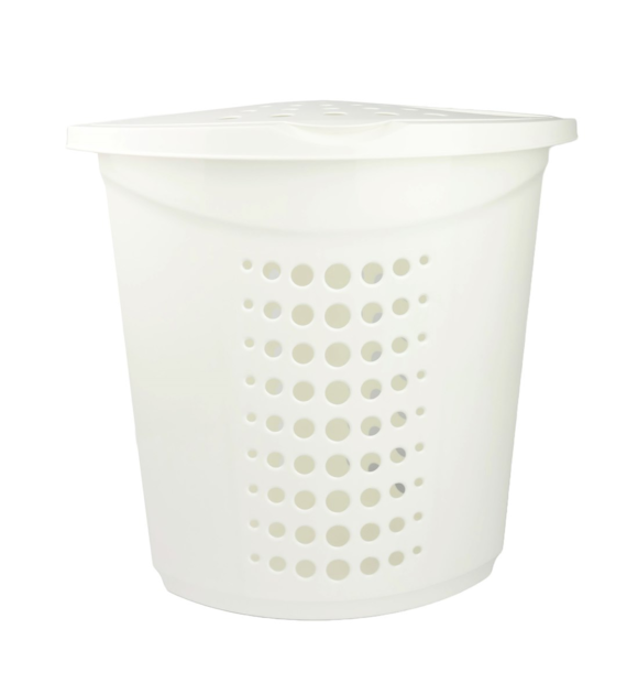 KOSZ NA PRANIE NAROŻNY 45L 40X40CM BIAŁY VK122051