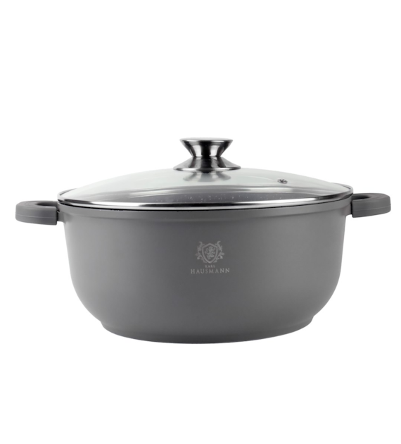 ALUMINIOWY GARNEK Z/P GRANT 6,5L 28CM SZARY KH10